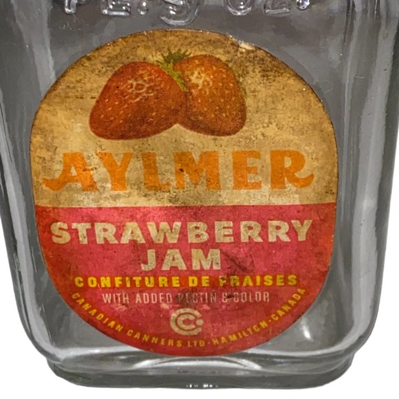 Vintage 1960s Empty Aylmer Jam Glass Jar no Lid Collectible - Picture 3 of 4